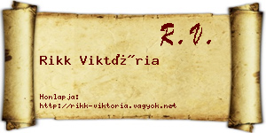 Rikk Viktória névjegykártya